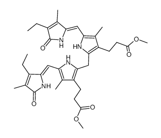 3,3'-(2,17-diethyl-3,7,13,18-tetramethyl-1,19-dioxo-1,10,19,22,23,24-hexahydro-21H-biline-8,12-diyl)-bis-propionic acid dimethyl ester Structure