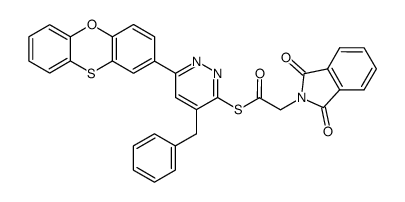 4-benzyl-6-(phenoxathiin-2-yl)-3-(N-phthalylglycyl)mercapto-pyrimidine Structure