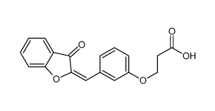 3-[3-[(E)-(3-oxo-1-benzofuran-2-ylidene)methyl]phenoxy]propanoic acid Structure