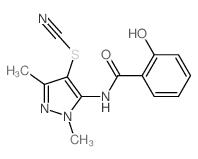 Thiocyanic acid,5-[(2-hydroxybenzoyl)amino]-1,3-dimethyl-1H-pyrazol-4-yl ester结构式