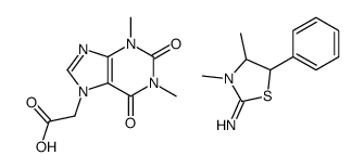 2-imino-3,4-dimethyl-5-phenylthiazolidine theophyllin-7-ylacetate structure