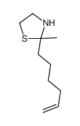 2-hex-5-enyl-2-methyl-1,3-thiazolidine Structure