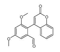 3,5-dimethoxy-2-(2-oxochromen-4-yl)benzaldehyde结构式