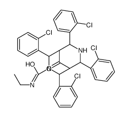 2,4,6,8-tetrakis(2-chlorophenyl)-N-ethyl-9-oxo-3,7-diazabicyclo[3.3.1]nonane-3-carboxamide结构式