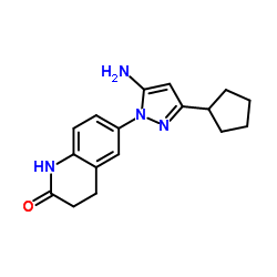 6-(5-Amino-3-cyclopentyl-1H-pyrazol-1-yl)-3,4-dihydro-2(1H)-quinolinone Structure