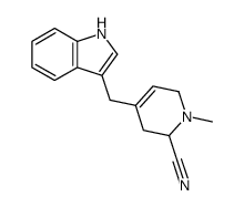 4-(3-indolylmethyl)-1-methyl-1,2,3,6-tetrahydropyridine-2-carbonitrile Structure