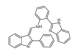 2-(1H-benzimidazol-2-yl)-N-[(Z)-(2-phenylindol-3-ylidene)methyl]aniline结构式