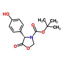 1,1-二甲基乙基(4S)-4-(4-羟基苯基)-5-氧代-3-恶唑烷羧酸酯结构式