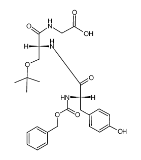 N-(benzyloxycarbonyl)-L-tyrosyl-O-tert-butyl-D-seryl-glycine结构式