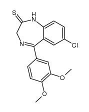 7-chloro-5-(3,4-dimethoxyphenyl)-1,3-dihydro-1,4-benzodiazepin-2-thione结构式