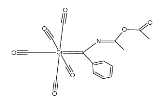 {(O-acetyl ethanimidato)phenylcarbene}pentacarbonylchromium(0) Structure