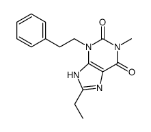8-ethyl-1-methyl-3-(2-phenylethyl)-7H-purine-2,6-dione Structure