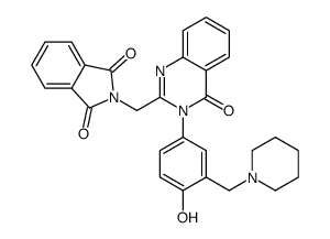 2-[[3-[4-hydroxy-3-(piperidin-1-ylmethyl)phenyl]-4-oxoquinazolin-2-yl]methyl]isoindole-1,3-dione Structure