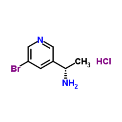 (1S)-1-(5-Bromo-3-pyridinyl)ethanamine hydrochloride (1:1) structure