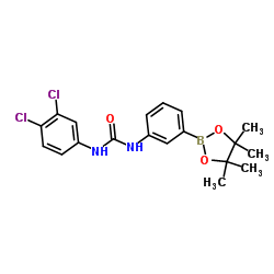 1-(3,4-Dichlorophenyl)-3-[3-(4,4,5,5-tetramethyl-1,3,2-dioxaborolan-2-yl)phenyl]urea结构式