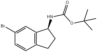 (S)-(6-溴-茚满-1-基)-氨基甲酸叔丁酯结构式