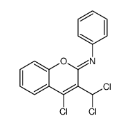 4-chloro-3-dichloromethyl-2-N-phenyliminocoumarin结构式