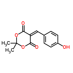 Malonic acid, (p-hydroxybenzylidene)-, cyclic isopropylidene ester structure