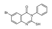 6-溴-2-疏基-3-苯基喹唑啉-4(3h)-酮结构式