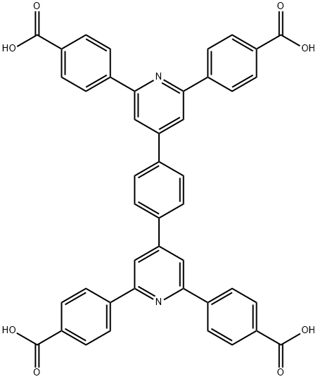 4,4',4'',4'''-(1,4-phenylenebis(pyridine-4,2,6-triyl))tetrabenzoic acid结构式