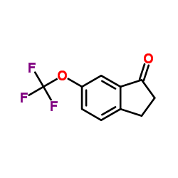 2,3-二氢-6-(三氟甲氧基)-1H-茚-1-酮结构式