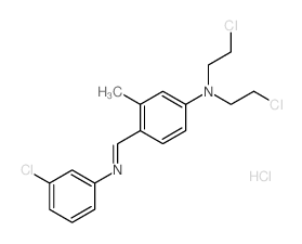 m-Toluidine, N, N-bis (2-chloroethyl)-4-[N-(m-chlorophenyl)formimidoyl]-, monohydrochloride Structure