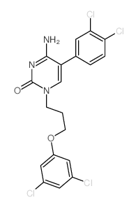 2(1H)-Pyrimidinone,4-amino-1-[3-(3,5-dichlorophenoxy)propyl]-5-(3,4-dichlorophenyl)- picture