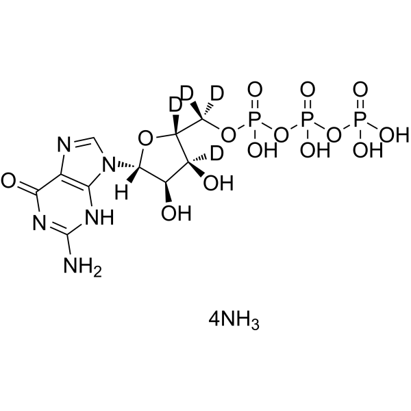 Guanosine 5'-triphosphate(GTP)-d4 ammonium salt Structure