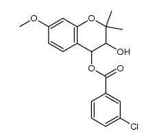 3-hydroxy-7-methoxy-2,2-dimethylchroman-4-yl 3-chlorobenzoate Structure