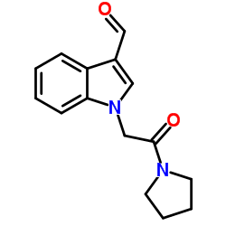 1-(2-OXO-2-PYRROLIDIN-1-YL-ETHYL)-1H-INDOLE-3-CARBALDEHYDE结构式