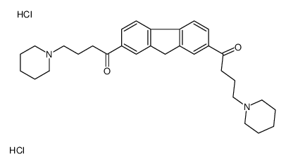 4-piperidin-1-yl-1-[7-(4-piperidin-1-ylbutanoyl)-9H-fluoren-2-yl]butan-1-one,dihydrochloride结构式