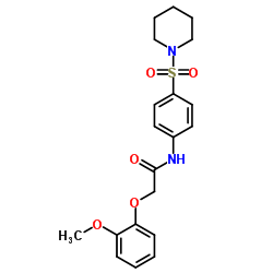 2-(2-Methoxyphenoxy)-N-[4-(1-piperidinylsulfonyl)phenyl]acetamide Structure