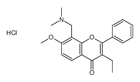 (3-ethyl-7-methoxy-4-oxo-2-phenylchromen-8-yl)methyl-dimethylazanium,chloride Structure