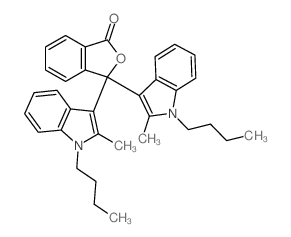 3,3-双(1-丁基-2-甲基-1H-吲哚-3-基)-1(3H)-异苯并呋喃酮结构式