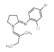 Pyrrolidine, 2-((4-bromo-2-chlorophenyl)imino)-1-(2-methyl-1-butenyl)-结构式