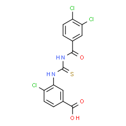 4-CHLORO-3-[[[(3,4-DICHLOROBENZOYL)AMINO]THIOXOMETHYL]AMINO]-BENZOIC ACID Structure