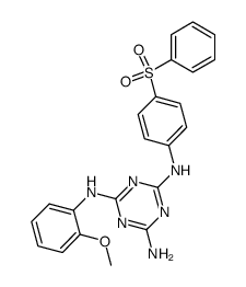 N-(4-benzenesulfonyl-phenyl)-N'-(2-methoxy-phenyl)-[1,3,5]triazine-2,4,6-triamine Structure