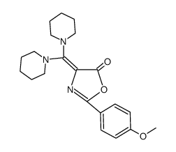 4-(di-piperidin-1-yl-methylene)-2-(4-methoxy-phenyl)-4H-oxazol-5-one结构式