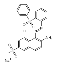 sodium 6-amino-4-hydroxy-5-[[2-(phenylsulphonyl)phenyl]azo]naphthalene-2-sulphonate structure