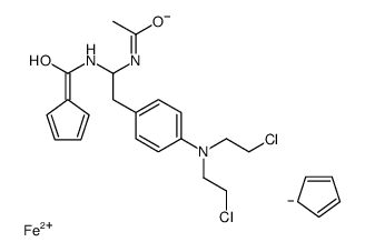 [[1-acetamido-2-[4-[bis(2-chloroethyl)amino]phenyl]ethyl]amino]-cyclopenta-2,4-dien-1-ylidenemethanolate,cyclopenta-1,3-diene,iron(2+)结构式