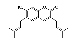 7-Hydroxy-3,6-bis(3-methyl-2-butenyl)-2H-1-benzopyran-2-one结构式