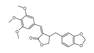 (Z)-4-(苯并[d][1,3]二氧代l-5-甲基)-3-(3,4,5-三甲氧基亚苄基)二氢呋喃-2(3H)-酮结构式