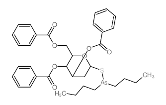 (3,4-dibenzoyloxy-6-dibutylarsanylsulfanyl-oxan-2-yl)methyl benzoate structure