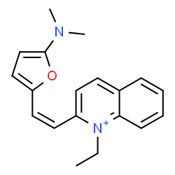 Quinolinium,2-[2-[5-(dimethylamino)-2-furanyl]ethenyl]-1-ethyl- Structure