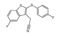 2-[5-fluoro-2-(4-fluorophenyl)sulfanyl-1-benzothiophen-3-yl]acetonitrile结构式