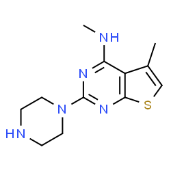 2-piperazinyl-4-methylamino-5-methylthieno(2,3-d)pyrimidine structure