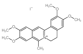 2,3,10,11-tetramethoxy-8-methyl-5,6-dihydroisoquinolino[2,1-b]isoquinolin-7-ium,iodide结构式