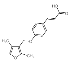 (2E)-3-{4-[(3,5-dimethylisoxazol-4-yl)methoxy]phenyl}acrylic acid structure