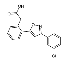 2-[2-[3-(3-chlorophenyl)-1,2-oxazol-5-yl]phenyl]acetic acid Structure