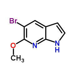 5-溴-6-甲氧基-1H-吡咯并[2,3-b]吡啶结构式